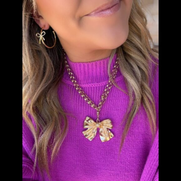 Park Lane "Sleighbell" Gold Finish Detachable Pendant Bow Necklace - Picture 8 of 8